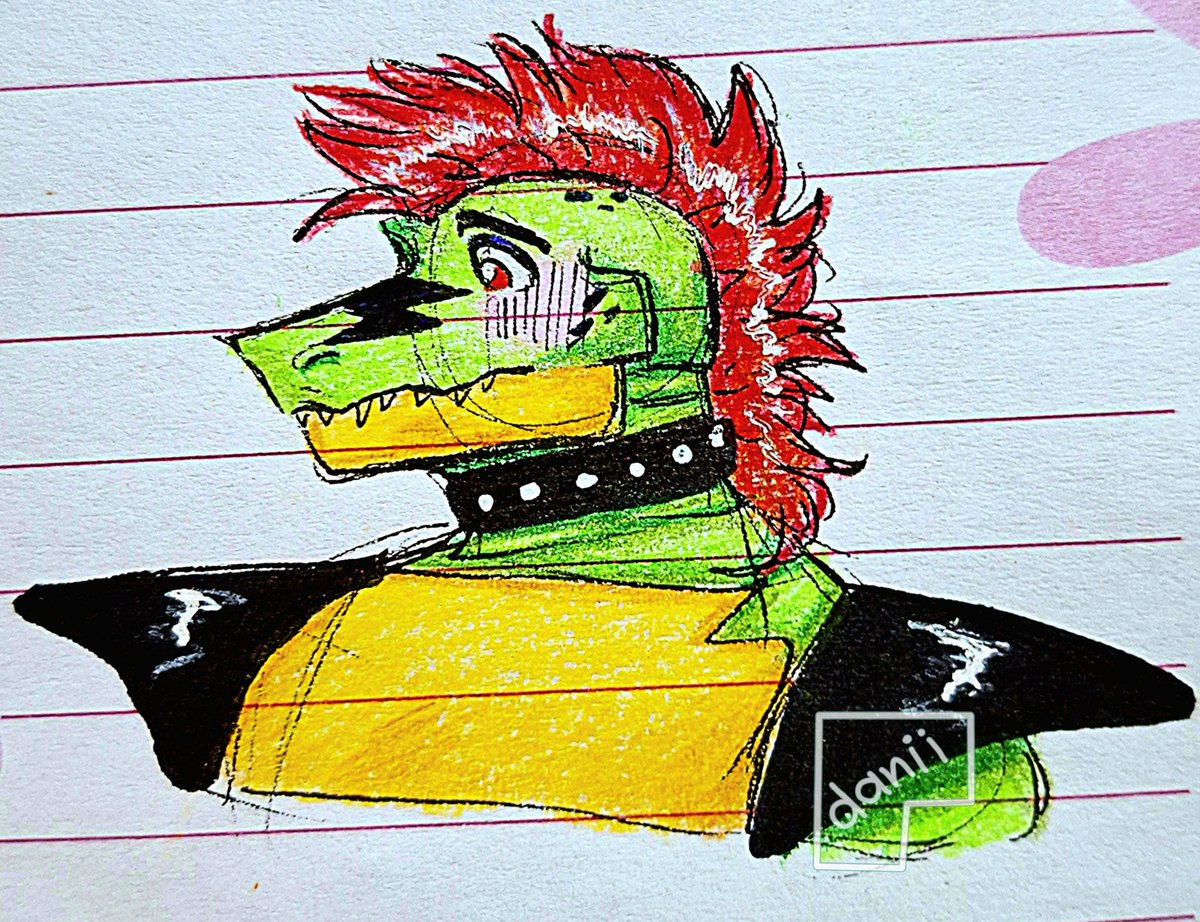 Quick doodle i made at 3 am bc my dumb ahh self couldn't sleep, and i wanted to practice using colored pencils...
Also, thanks @Montys3dArtwork for letting me draw the boi with the style you made ☺️

#montgomerygator #montygator #fnaf #fnaffanart #fnafsb #fnafsbfanart