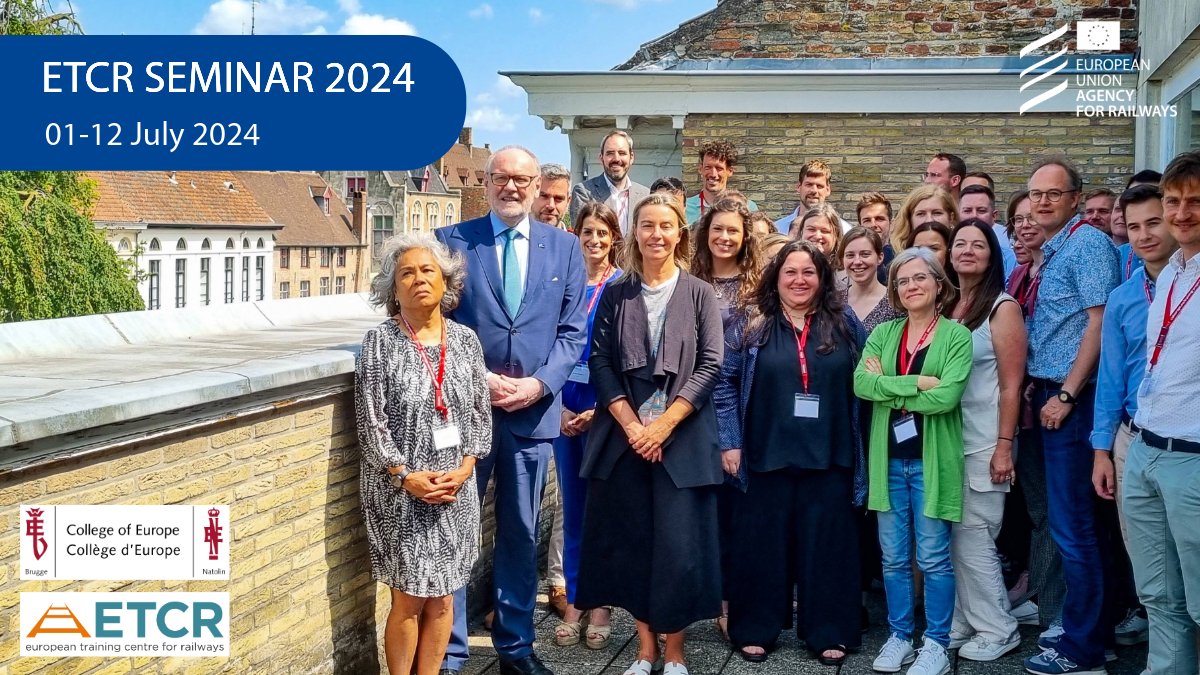 Are you looking for a training on #EU Transport and #Railway Affairs this summer? 🚝 Do not miss the 61st ETCR Seminar from 1 to 12 of July 2024 in Bruges, jointly organised with the @collegeofeurope. 📅 Register by 09.06.2024! 👉 bit.ly/3mGTcMi #ETCR2024 #transport