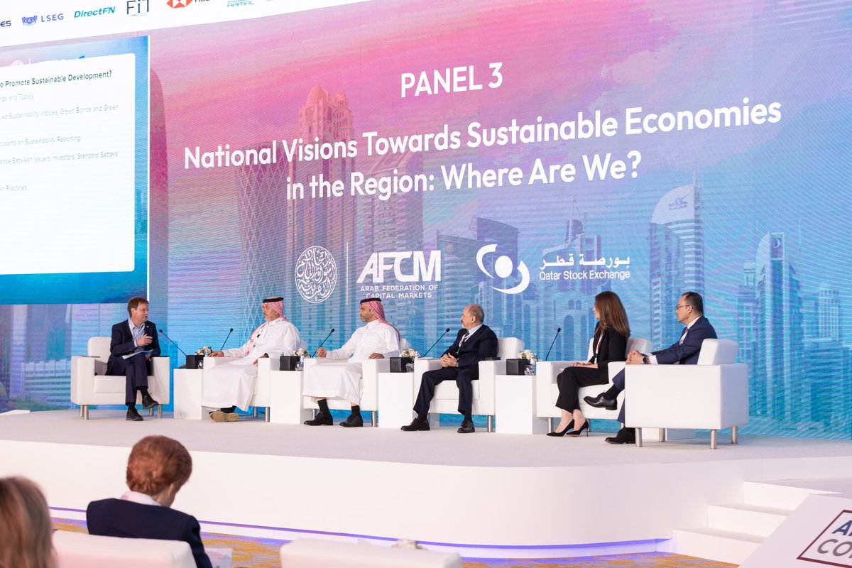 Yesterday, @DrAnthonyMiller moderated a panel discussion on #sustainable economies in the #Arab region during the @afcm_social Annual Conference in Doha
@GCCBDI 
#sustainablefinance #exchanges
🙌Thank you to @afcm_social !