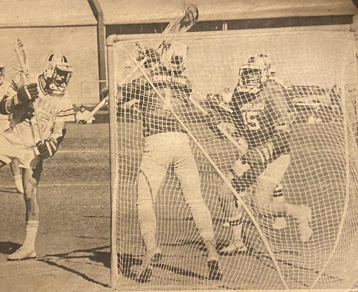 UNC midfielder Kevin Griswold watches his shot get passed goalie Rick Shassian of Maryland. Maryland 18 UNC 12 (1980)