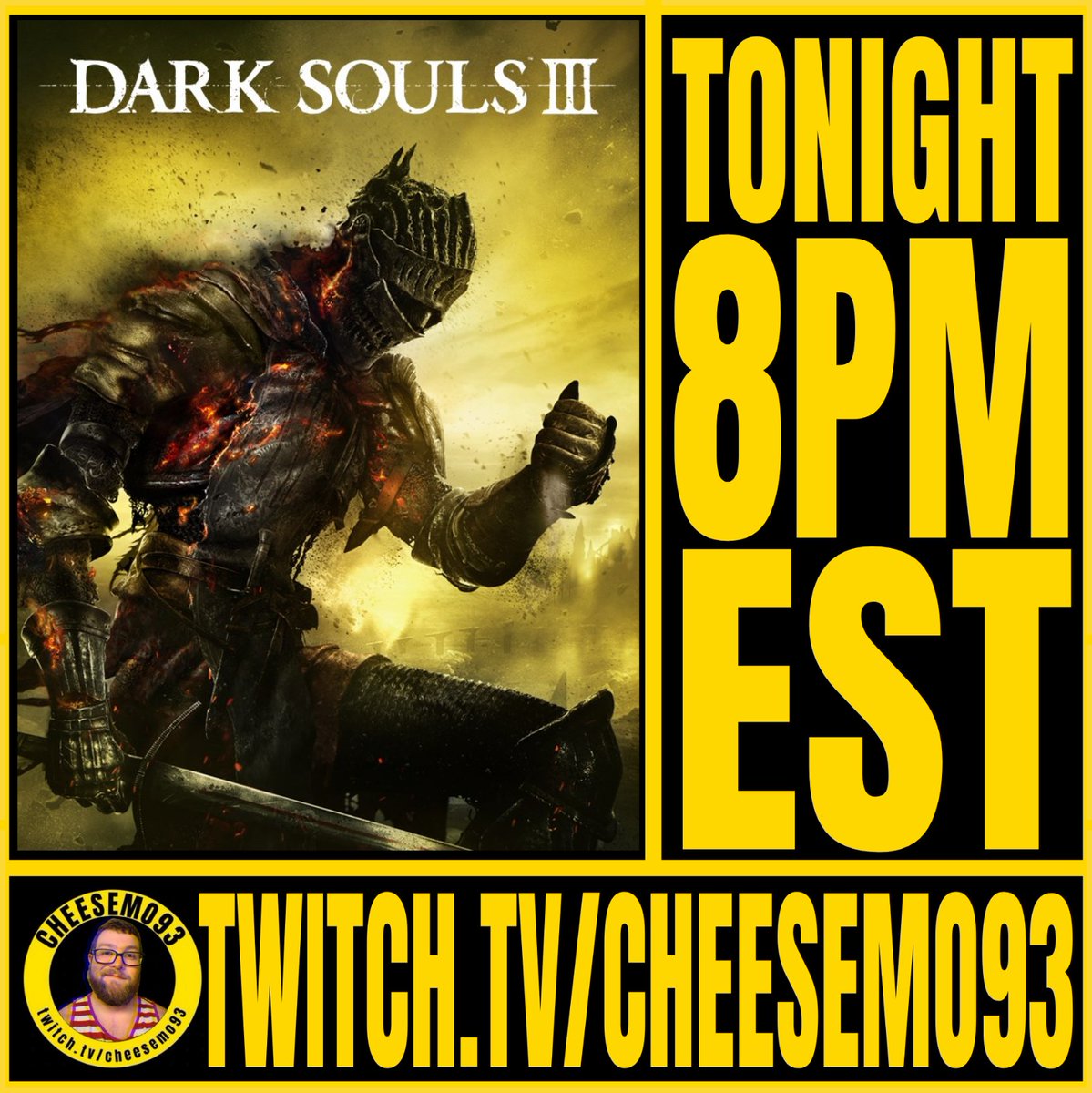 Goin live tonight at 8pm EST with some Dark Souls 3! Twitch.tv/cheesemo93 #streamer #smallstreamer #lgbtqiastreamer #queerstreamer #gaystreamer #ds3stream