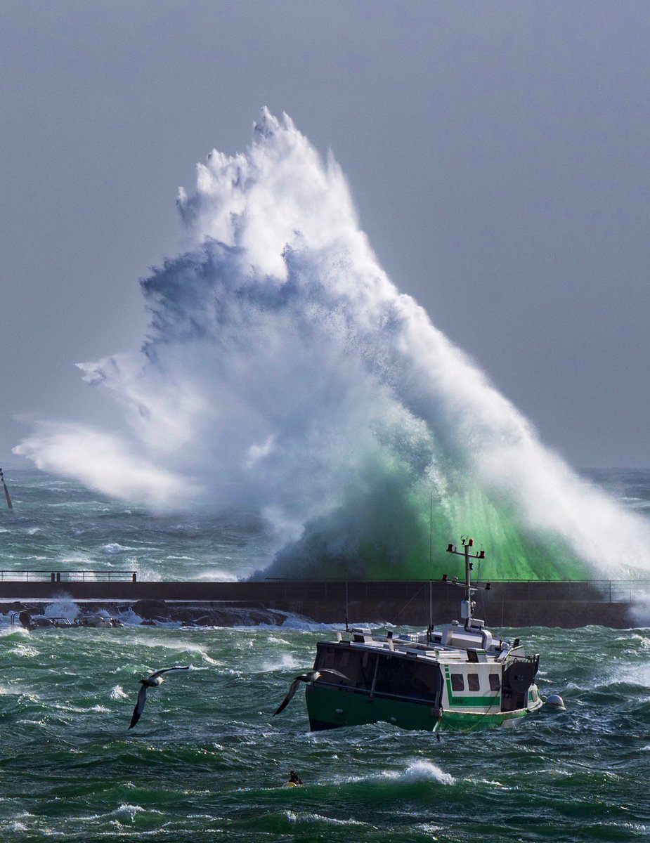 50 nuances de vert… Une image réalisée au Conquet pendant la tempête Pierrick.