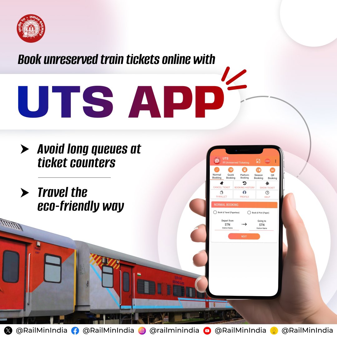 #UTS App, a smart way for smart passengers to get unreserved tickets online.