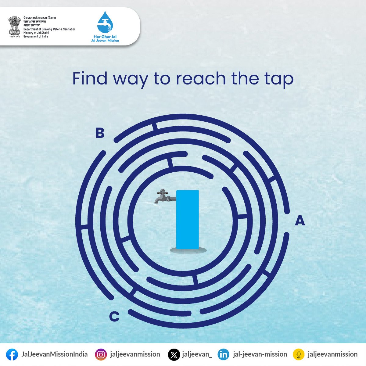 Which way will lead to the tap? Tell us in comments section. #JalJeevanMission #JJM #WATER #UNICEF @HarGharJal @jaljeevan_ @MoJSDDWS @PIB_India @DoWRRDGR_MoJS