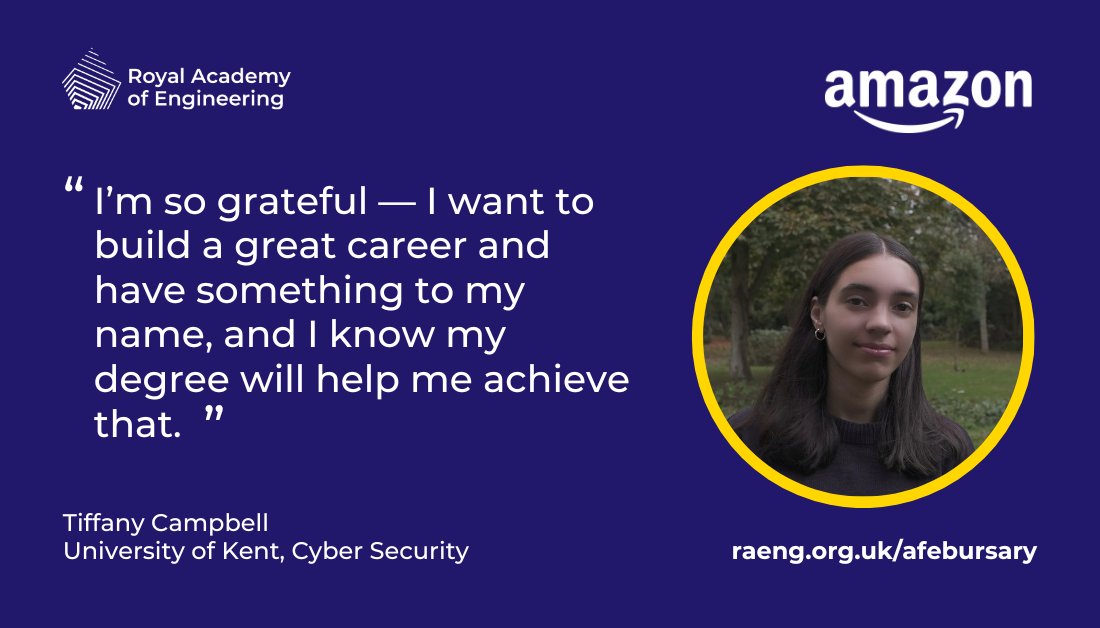 Are you studying A-levels or equivalents and looking to study computer science or engineering at university? If so, our @AmazonNewsUK Future Engineer Bursary could help you during your university studies? Last chance to apply, applications close 7 May: raeng.org.uk/amazon-future-…
