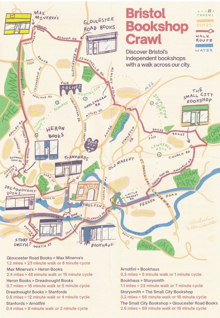 Bristol Bookshop Crawl is happening this weekend! Both of our groups are full but you can pick up the gorgeous map they've had created from any of the indie bookshops and explore them on your own!
@briswalkfest #bristolbookshopcrawl