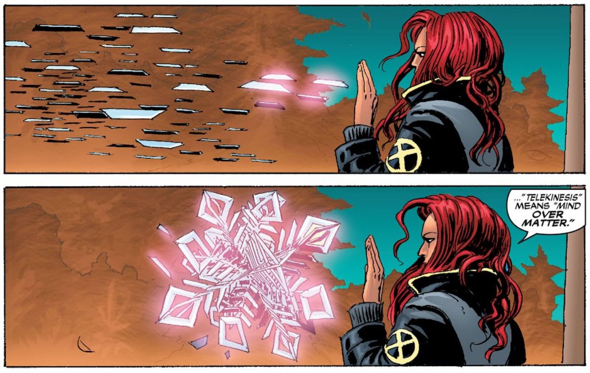 'Telecinese significa mente sobre a matéria'

Novos X-Men #120