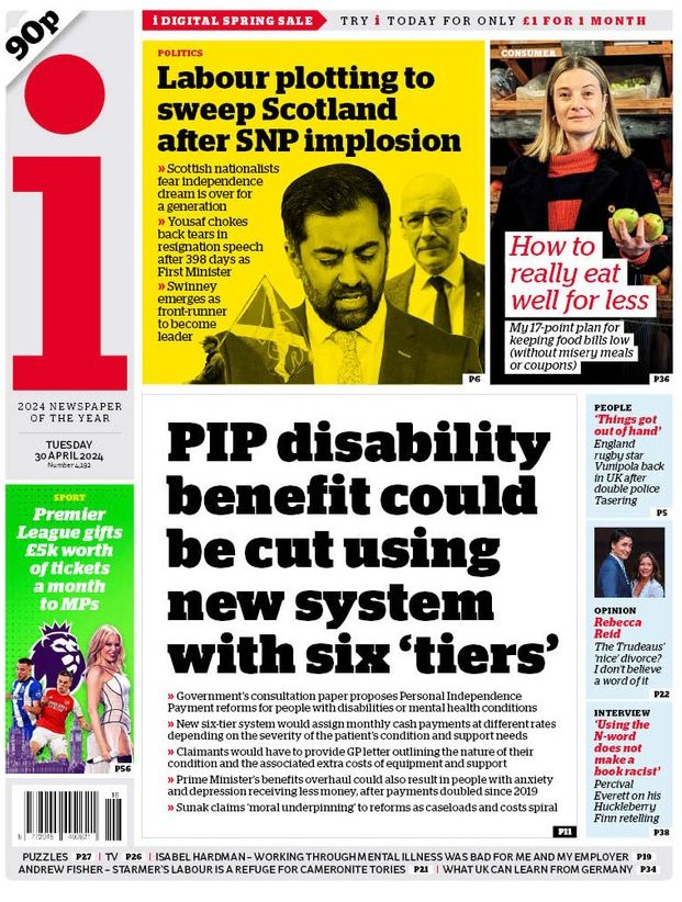 So anyone with a disability, any carer, any relative or friend of someone with a disability
USE YOUR VOTE WISELY - DO NOT VOTE TORY

#ToriesOut663 #SunakOut553 #GeneralElectionNow #Sunackered #ToriesUnfitToGovern #PintSizedLoser