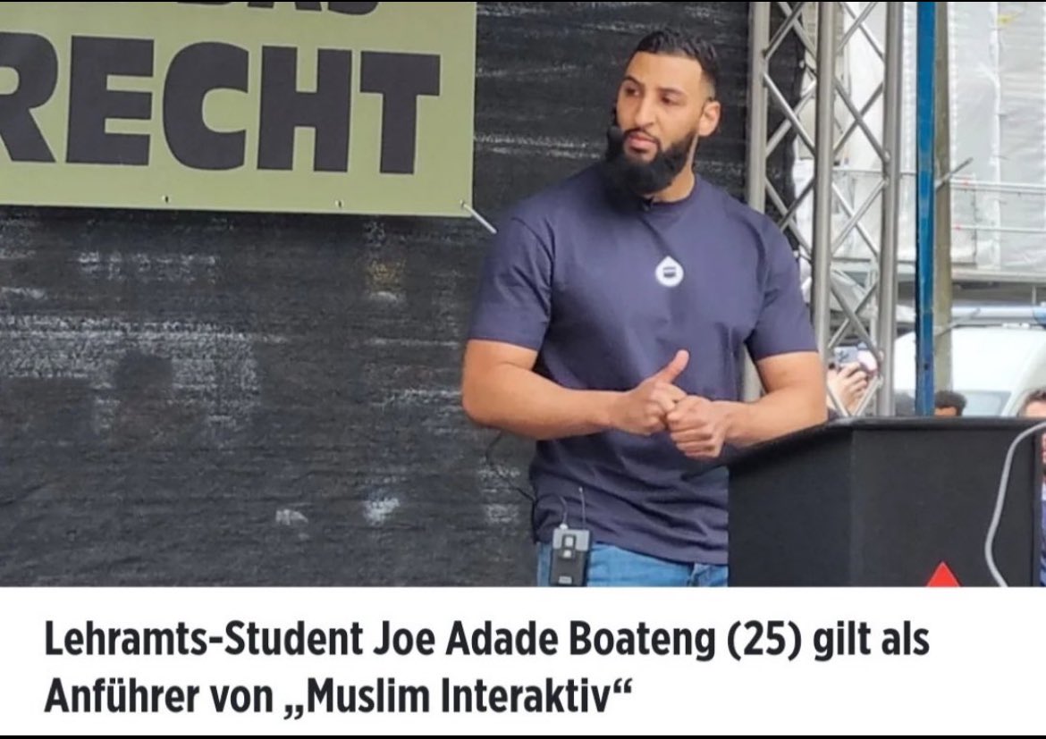 Das ist Joe Adade Boateng. Er ist der Anführer der Islamistengruppe „Muslim Interaktiv“ und Initiator des Islamisten-Aufmarsches in Hamburg vom letzten Wochenende.

Joe Adade Boateng ist außerdem in der Lehramtsausbildung und soll demnächst unsere Kinder unterrichten.

Wie ist es