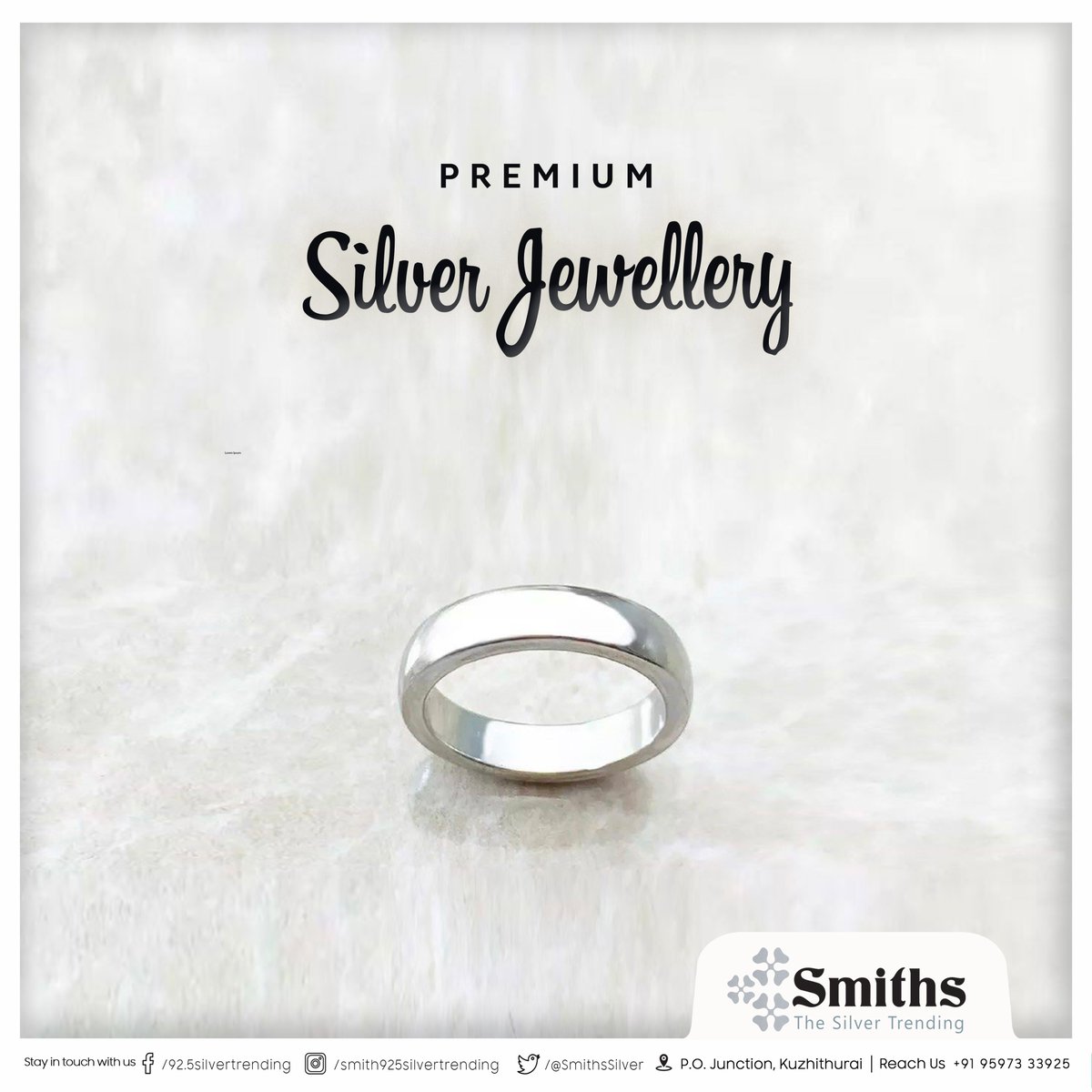 Smiths® 

#PremiumSilverJewellery | #SilverJewellery | #kuzhithurai | #குழித்துறை | #marthandam | #kanyakumari | #கன்னியாகுமரி | #sterlingsilver | #viral | #puresilver | #silver | #puresilverjewelry | #925silver | #dailywear | #everydaywear | #designerjewelry