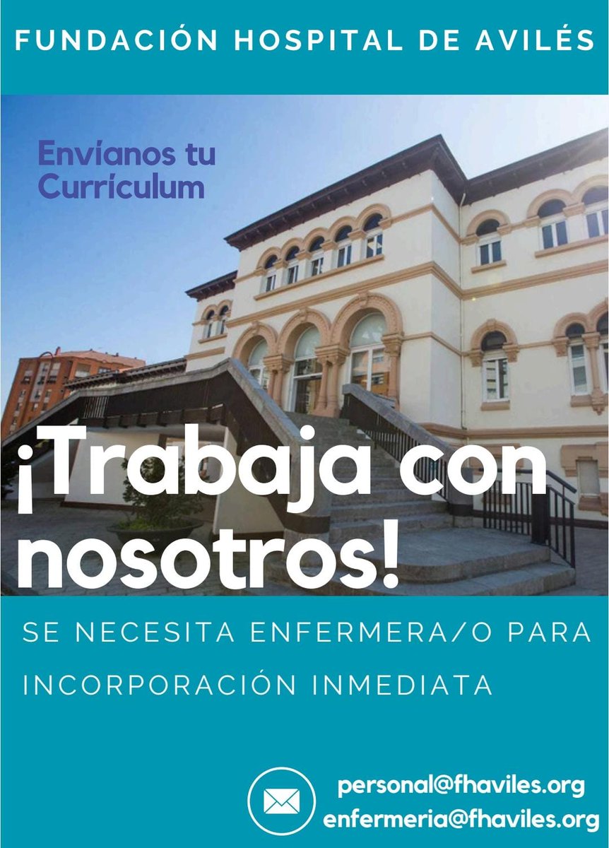 📣 ¿ QUIERES TRABAJAR CON NOSOTROS? Nuestro Hospital necesita ENFERMERA/O para INCORPORACIÓN INMEDIATA. 📧 Envíanos tu CV a : personal@fhaviles.org enfermeria@fhaviles.org