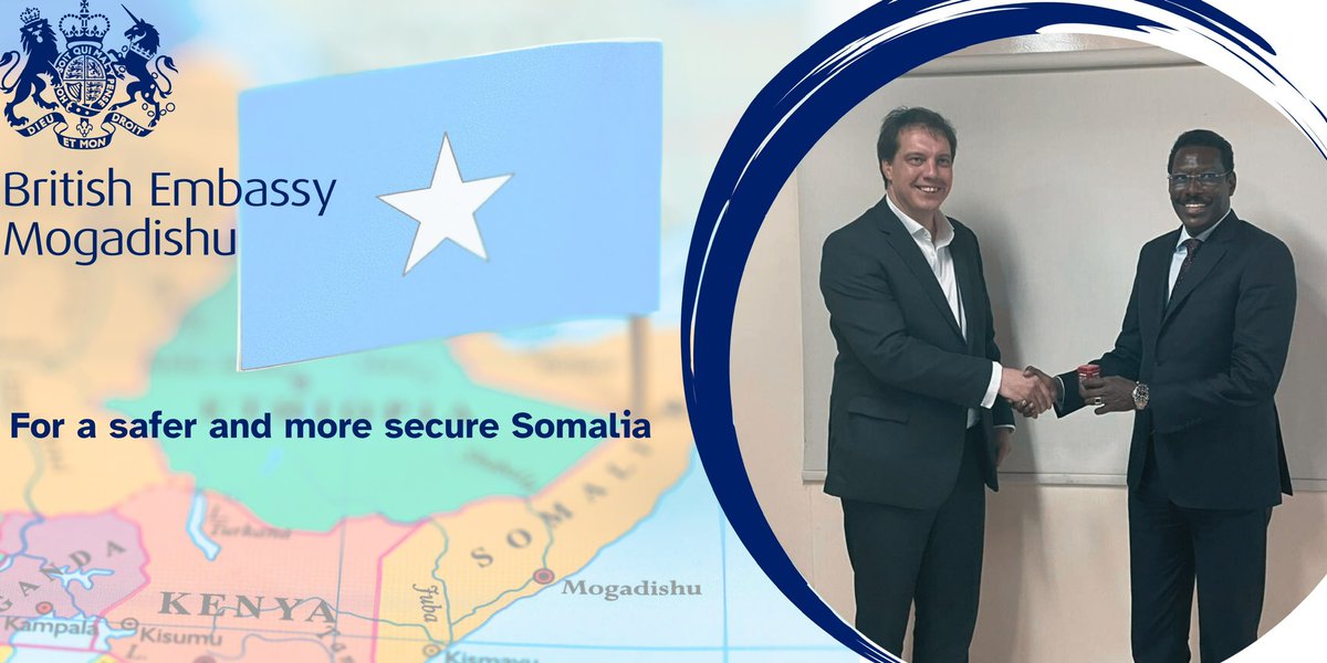 For a safer and more secure Somalia 🇬🇧🤝 🇸🇴 Last week our Deputy Ambassador met Galmudug President @MrQoorqoor. @Galmudug is on the frontline in the fight against al-Shabaab. We’re training @SNAForce to tackle terrorism & secure the country for all Somalis. #GoFarGoTogether