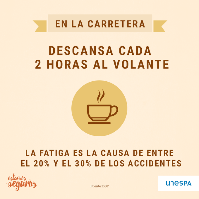 ¿Tienes previsto viajar en coche este puente? No esperes a estar cansado, haz pausas y despeja la mente. #SeguridadVial Vía @EstamosSeguros_