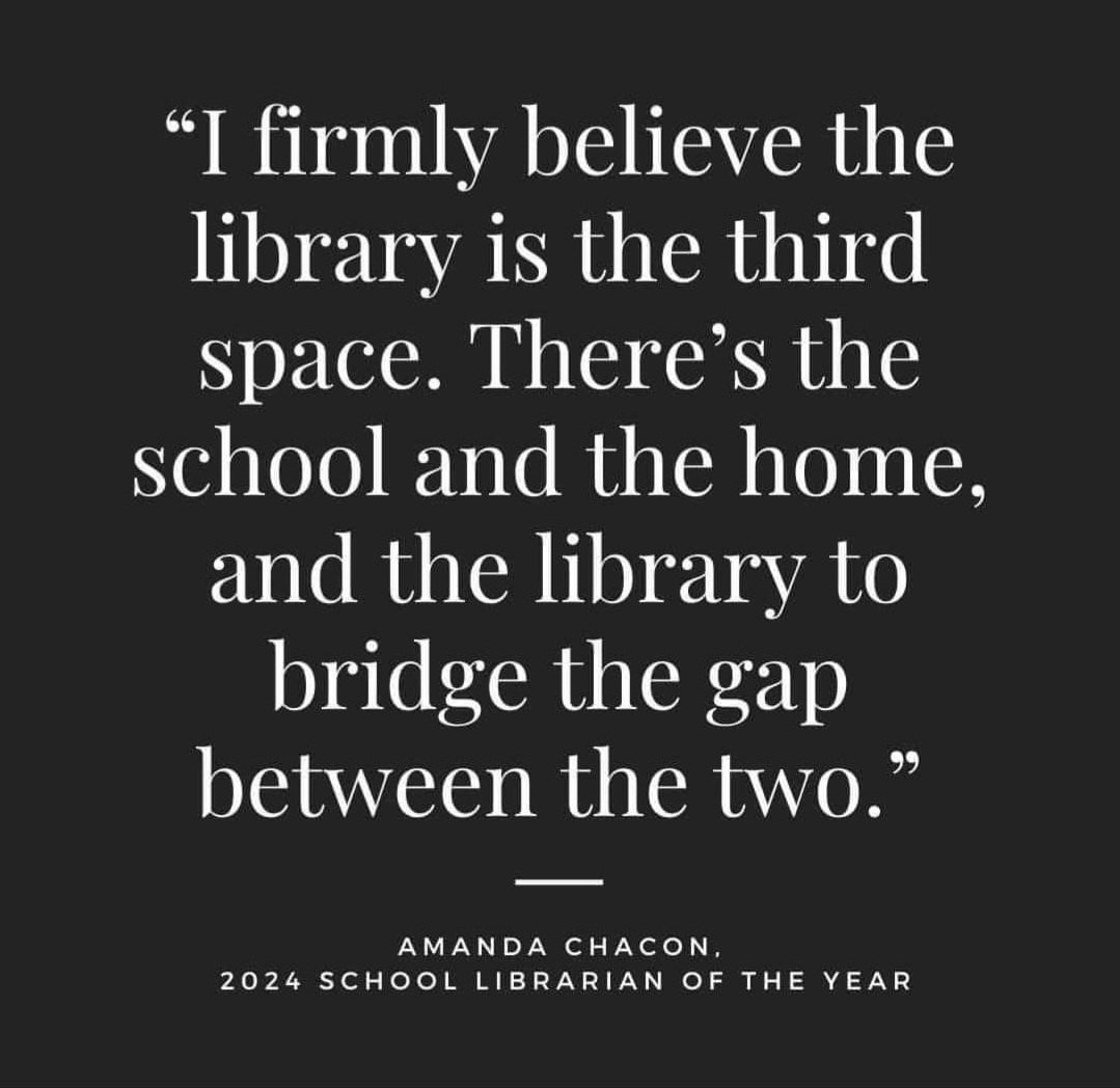 Loving the idea of Libraries as the third space! 👌 #Lovelibraries 

Source: I'd rather be reading (fb)