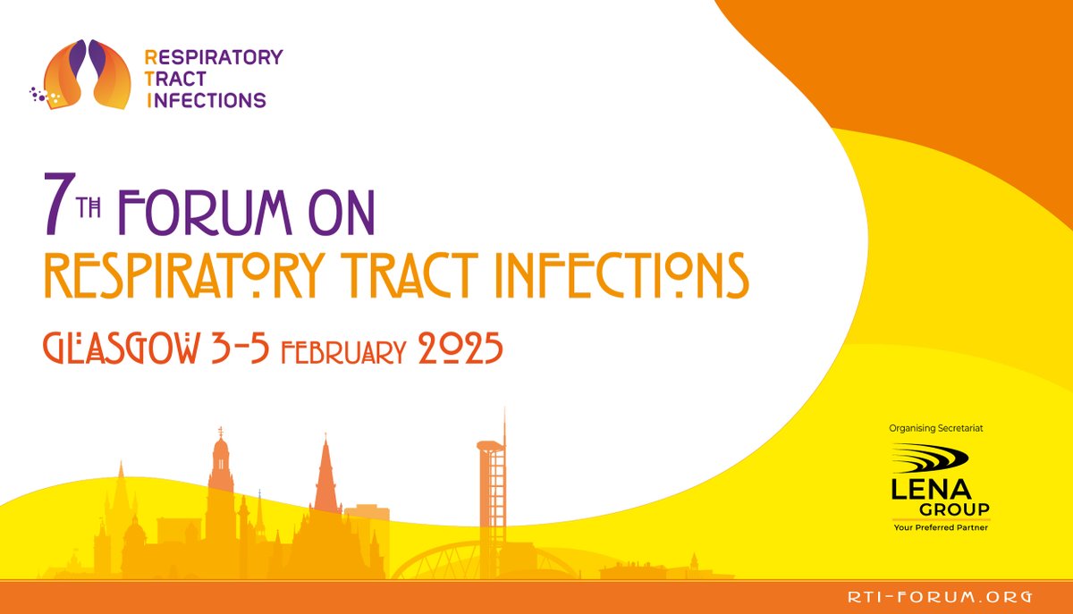 #RTI2025 🔜 The 7th Forum on Respiratory Tract Infections will be held in 2025! 📅 Save the date! 3-5 February 2025 📍Glasgow, Scotland 🔔Stay Tuned, more information coming soon! #RespiratoryMedicine #RespiratoryTractInfections