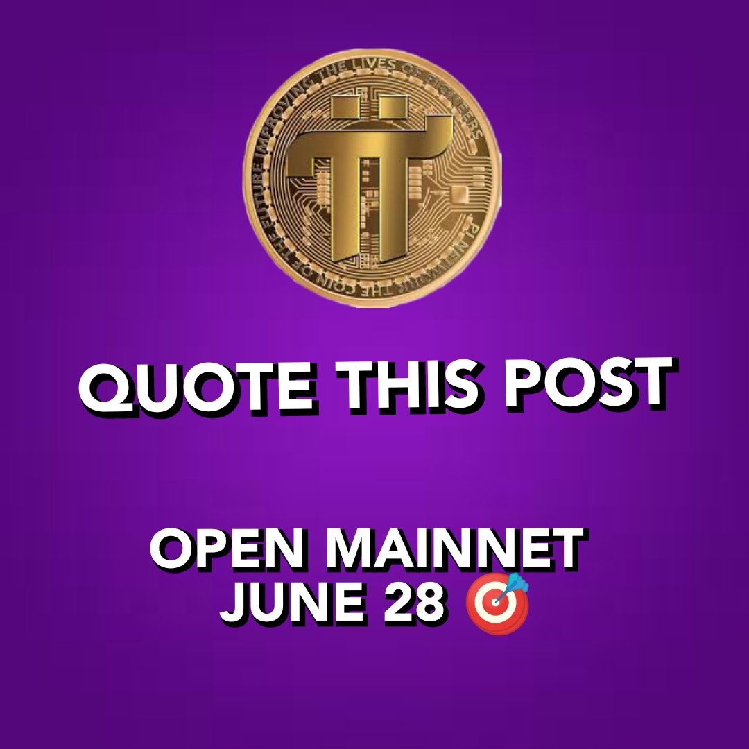 PIONEERS LET'S SHOW <a href="/PiCoreTeam/">Pi Network</a> WE ARE ACTIVE 

QUOTE THIS POST ( JUNE 28 🎯 WE WANT OPEN MAINNET )

THEN SHARE TO YOUR FELLOW PIONEERS IN ALL SOCIAL MEDIA 🕊️ LET'S GO.....🚀

#Openmainnet #PiNetwork