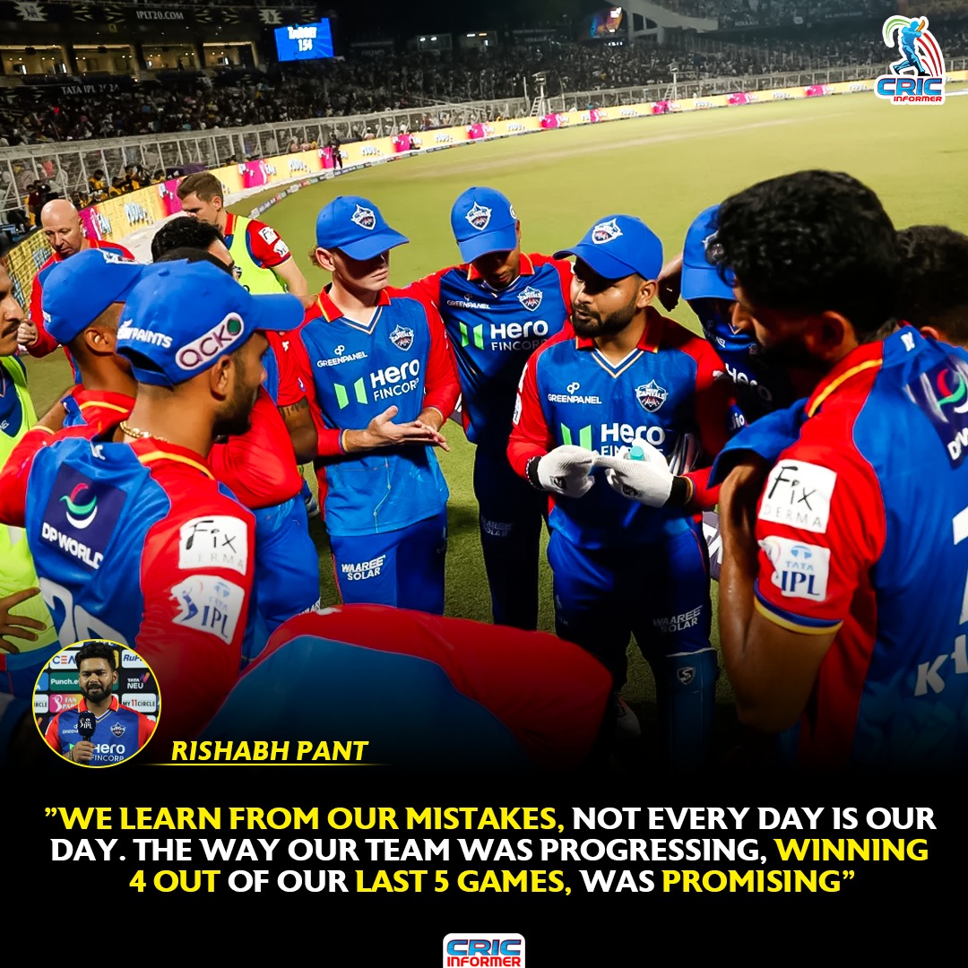 CricInformer's tweet photo. Rishabh Pant - "We learn from our mistakes; not every day is our day, The way our team was progressing, winning 4 out of our last 5 games, was promising"
#KKRvsDC #IPL2024 #CricketTwitter #ShreyasIyer #RishabhPant #Cricketfans #iplfan #iplfever #iplnews #iplupdates https://t.co/mBVTmq90Bp