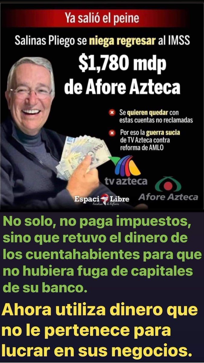@RicardoBSalinas paga 
#ApagaTvAzteca