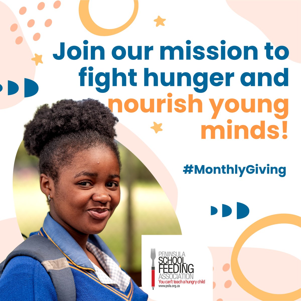 Join our mission to fight hunger and nourish young minds!

Pledge a monthly donation to the Peninsula School Feeding Association and make a lasting impact on children affected by poverty.

Set up your monthly giving here: ow.ly/goUk50Rc8OK

#MonthlyGiving #LastingImpact