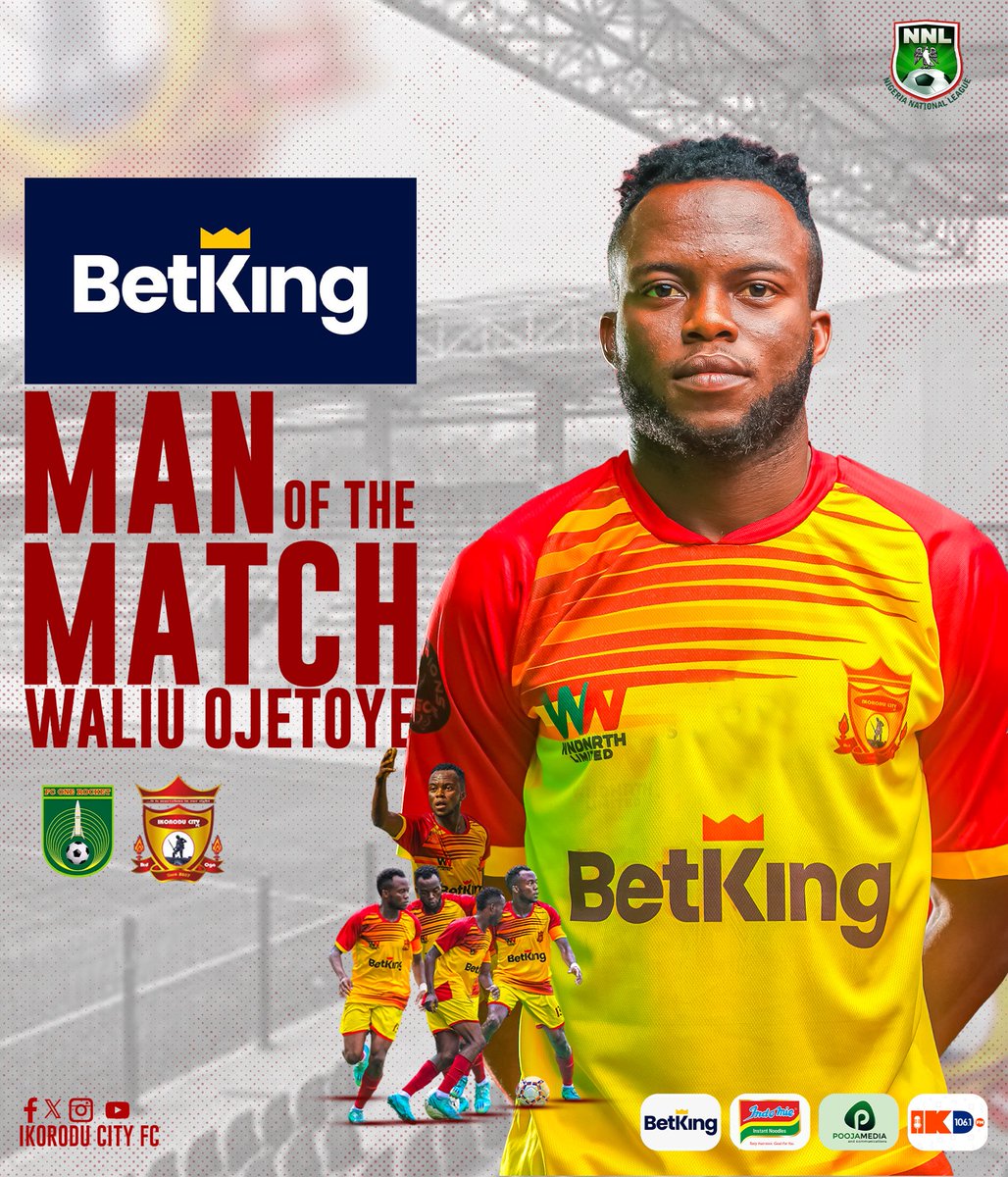 Our @BetKingNG Man of the match against FC ONE Rocket Well played skipper 👏🏽 #OgaBoys | #WeAreIkoroduCityFC