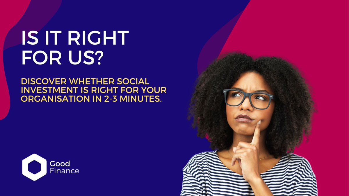 Wondering about whether or not #SocialInvestment is right for your organisation?

Check out the ‘Is It Right For Us’ tool from our friends at @GoodFinanceUK to find the answers you’re looking for in minutes

Learn more -  goodfinance.org.uk/is-it-right-fo…