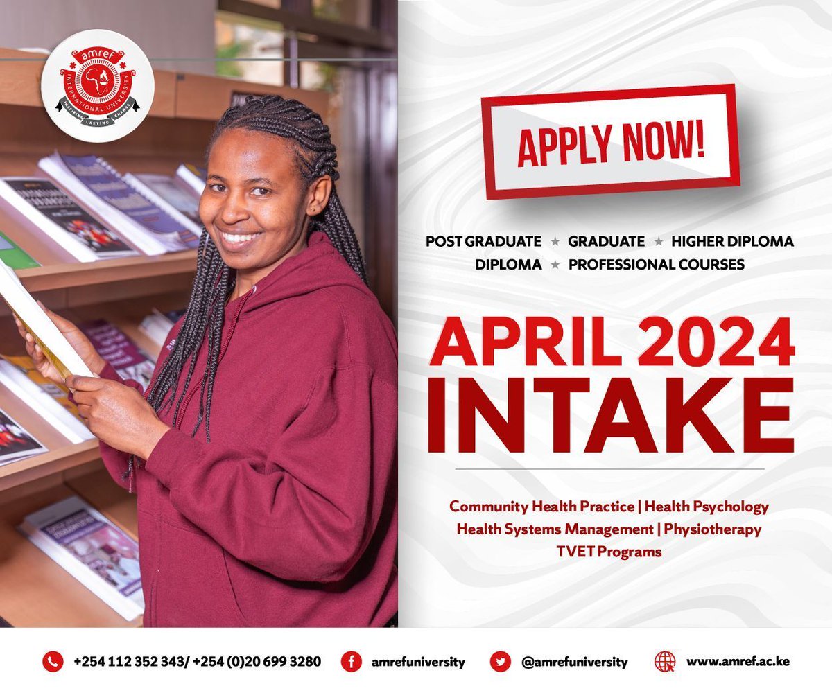 ENROLL NOW! Are you passionate about making a #lastingchange in the healthcare sector? @AmrefUniversity is ready to help you realize your potential. Apply now for #healthsciencecourse at: amref.ac.ke