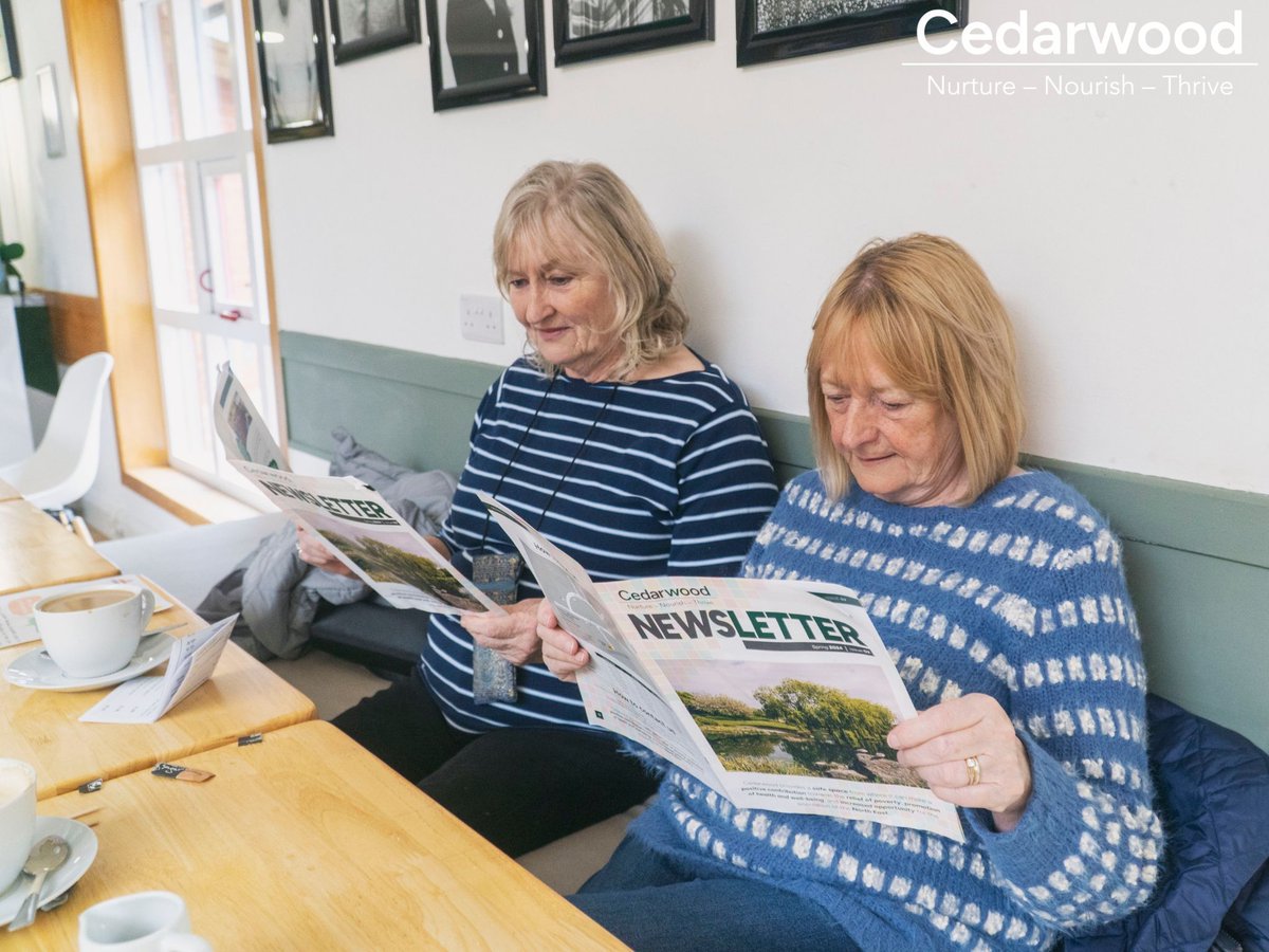 The Cedarwood newsletter is a good read! 👍🏻 Great to meet Marilyn and Connie at the centre, too. 😊 We're always on the lookout for people to help us distribute our newsletter to new areas. If you'd like to help, give us a shout. #CedarwoodTrust