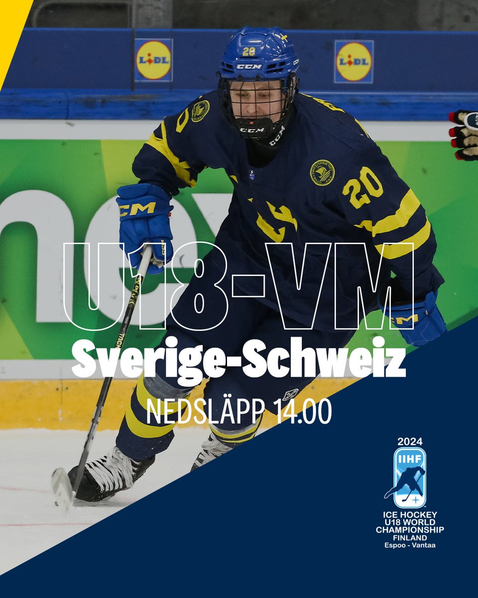 VM-match 4 för Småkronorna 🇸🇪🏒 Schweiz står för motståndet i sista gruppspelsmatchen. Alfons Freij och gänget är laddade när pucken släpps kl 14:00. Du ser alla Sveriges U18-VM-matcher i SVT Play! 🇸🇪🇨🇭 | 🕑 Nedsläpp 14.00 | 📺 brnw.ch/21wJjbP