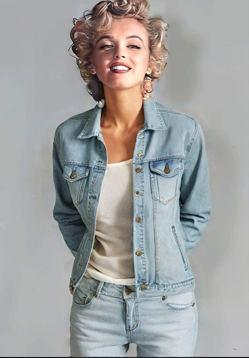 oldmovieactress's tweet image. Denim Daze: Embracing Marilyn Monroe's Casual Yet Glamorous Style #MarilynMonroeStyle #DenimDaze