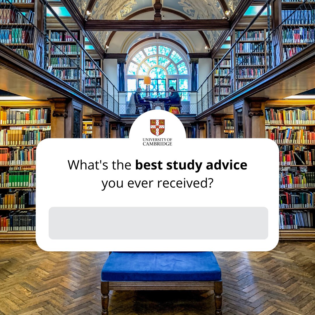 What's the best study advice you ever received? As we get into exam time, share what works for you and scroll through the comments for inspiration👇 #ReachOutCambridge