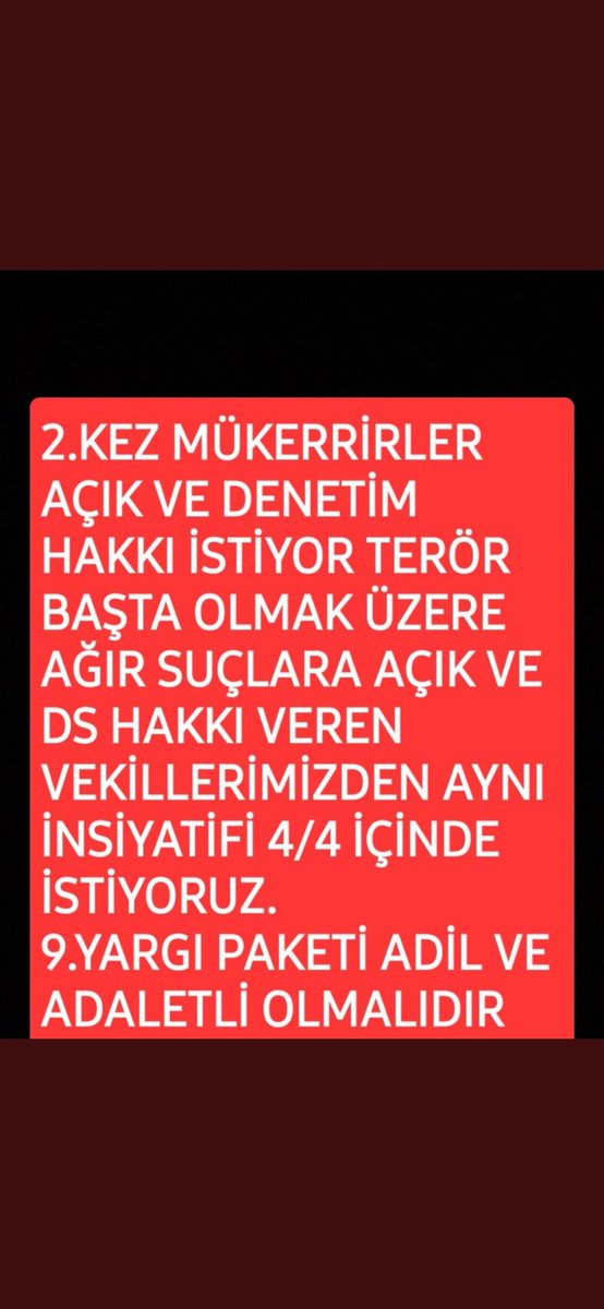 4/4mükerrer cezalara ACİL TAHLİYE BEKLİYORUZ sn bakanım @yilmaztunc @YildizFeti @dbdevletbahceli @RTErdogan