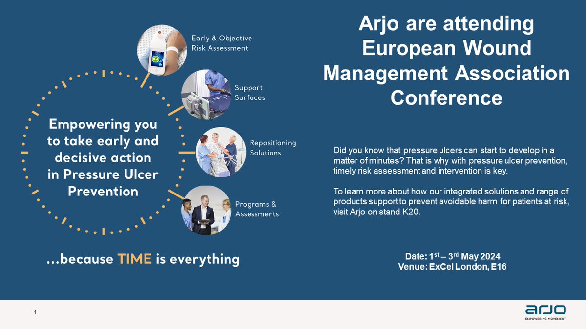 Come visit us at Europe’s biggest wound care conference – #EWMA2024 on 1st-3rd May to discover cutting-edge innovations in wound management. 

Or visit arjoglobal.com/4c0UWVt to learn more.

We look forward to seeing you there!

#arjouk #pressureulcer #pressureinjury #WoundCare