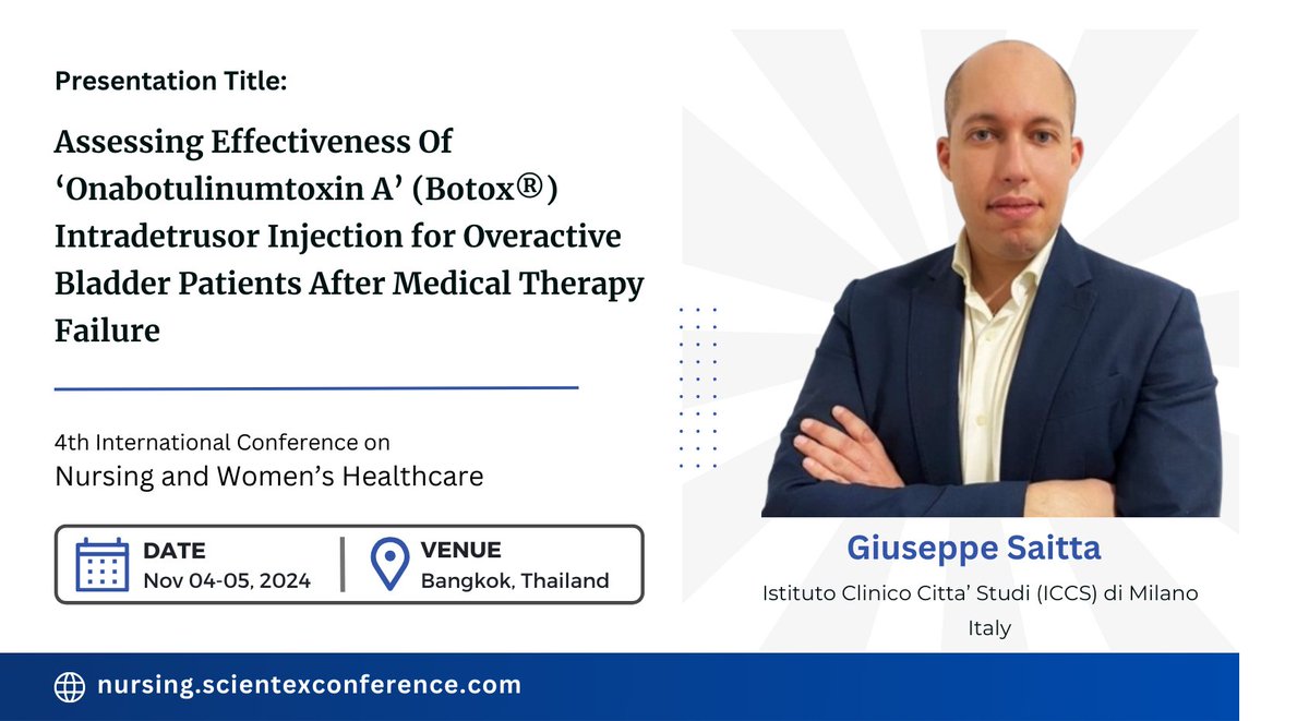 🌟Dr. @GSaitta88 🧑‍⚕️Presentation in Bangkok, Thailand!!!!!🌟
📢🩺To know more about his presentation insights, kindly visit the following link at nursing.scientexconference.com/speakers/Giuse…
#urology #healthcare  #familymedicine #scientexconference