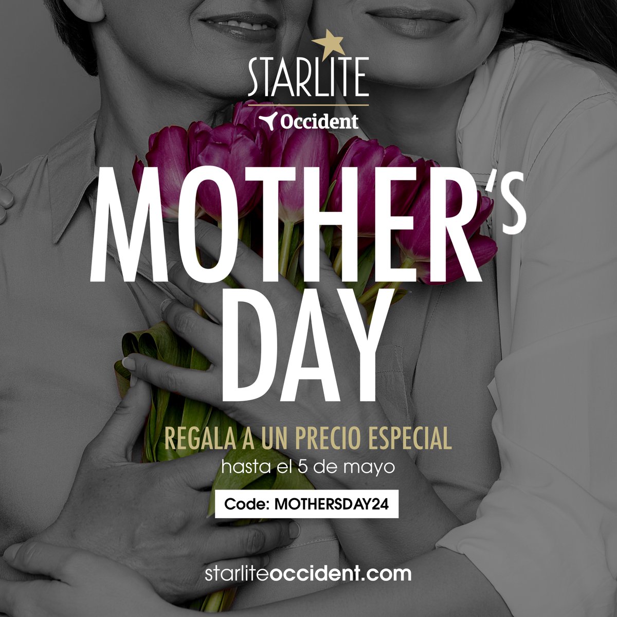 ¡Ya falta poco para el día de la madre! 🌸💕

Queremos celebrarlo con un precio especial en la compra de tu entrada para ver a tu artista favorito de #StarliteOccident2024 ✨🙌🏻

🎟 CÓDIGO: MOTHERSDAY24
*-20% de dto en conciertos seleccionados

#muchomasqueunfestival