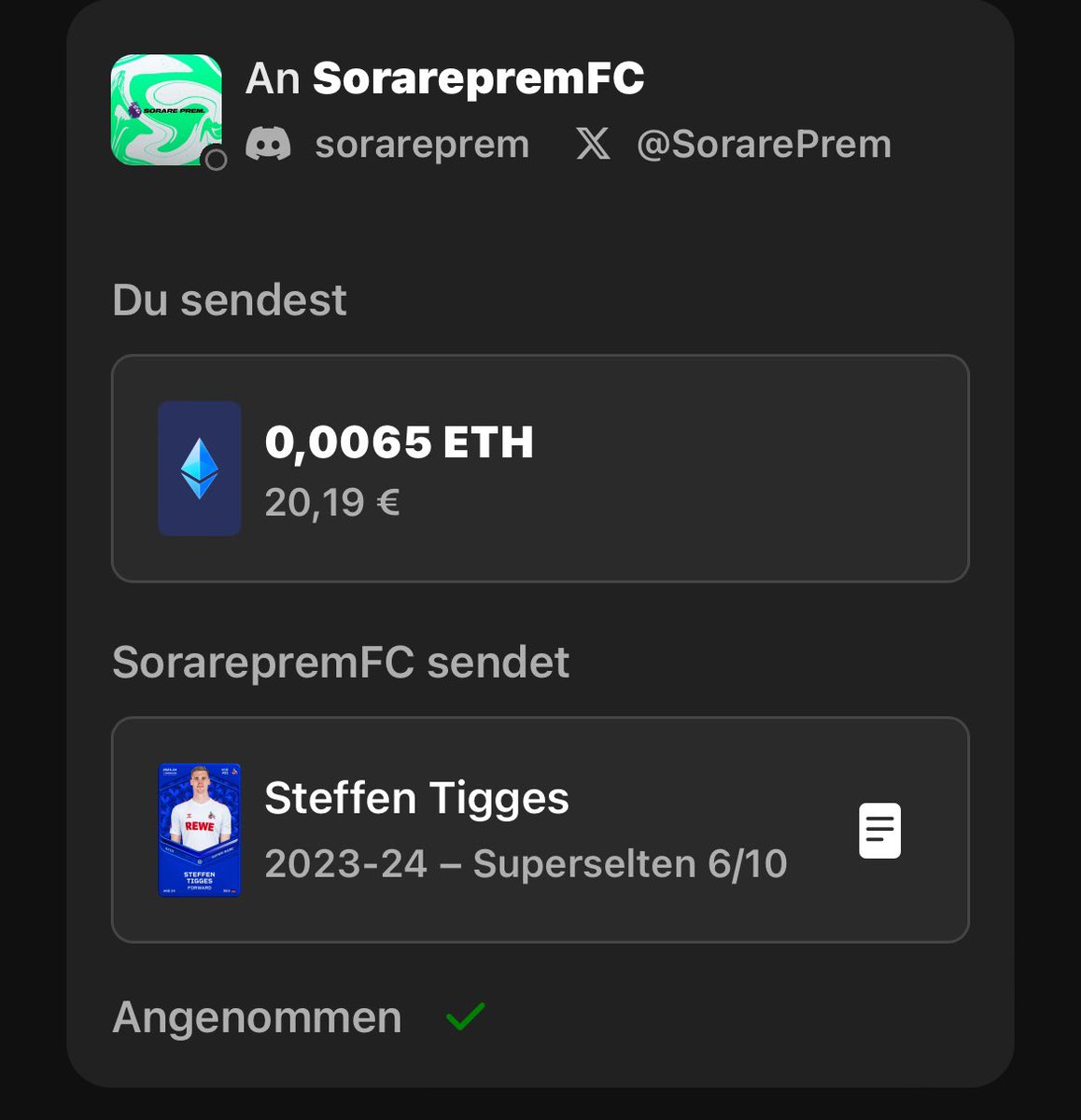 Let’s see if how this invest will work out 👀⚽️😎 #sorare #ownyourgame #NFT #NFTCommmunity #CryptoCommunity #SorareGiveaway