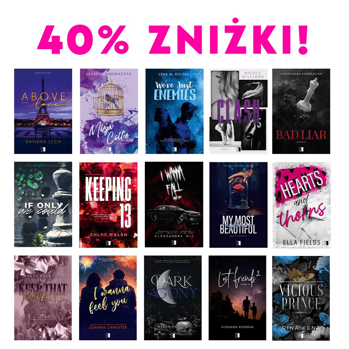 Jeszcze tylko dziś nasze NieZwykłe powieści możecie kupić z 40% rabatem 🔥 Podrzucamy jeszcze trochę propozycji, gdybyście się zastanawiali co można wrzucić do koszyka 😁🤭