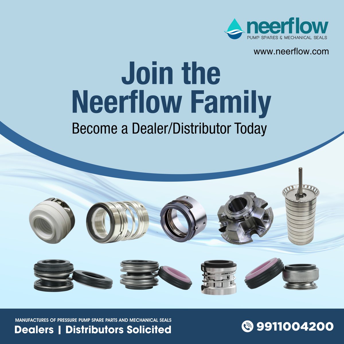 Neerflow is expanding its reach and seeking passionate dealers/distributors across India. Partner with us and gain access to premium-quality spares and seals. Together, let's deliver excellence in pumping solutions nationwide!
#PumpIndustry #neerflowseals #pumpspares #seals #pump