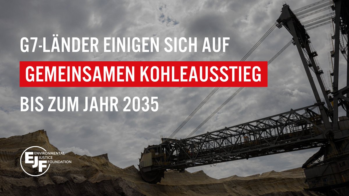 Neue Hoffnung auf ein Ende der fossilen Energie: Die #G7-Staaten (auch 🇩🇪) wollen bis 2035 aus der #Kohle aussteigen – 3 Jahre vor dem gesetzlich vereinbarten #Kohleausstieg in Deutschland. Kohle gilt als „schmutzigster“ Energielieferant – kein Energieträger ist klimaschädlicher.