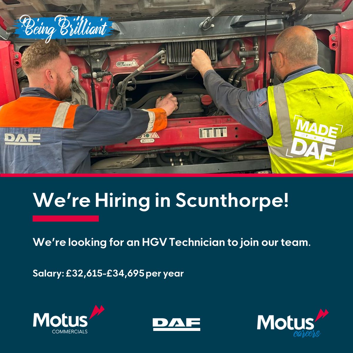 ⭐We're looking for an HGV Technician in Scunthorpe!⭐ To apply, text MOTUS SCU to 66777 Or email your CV to recruitment@motuscommercials.co.uk Find out more➡️ loom.ly/Dm-IADk #Jobs #JobSearch #Hiring #Vacancy #Careers #HGVTechnician #MotusPeople #MotusCommercials