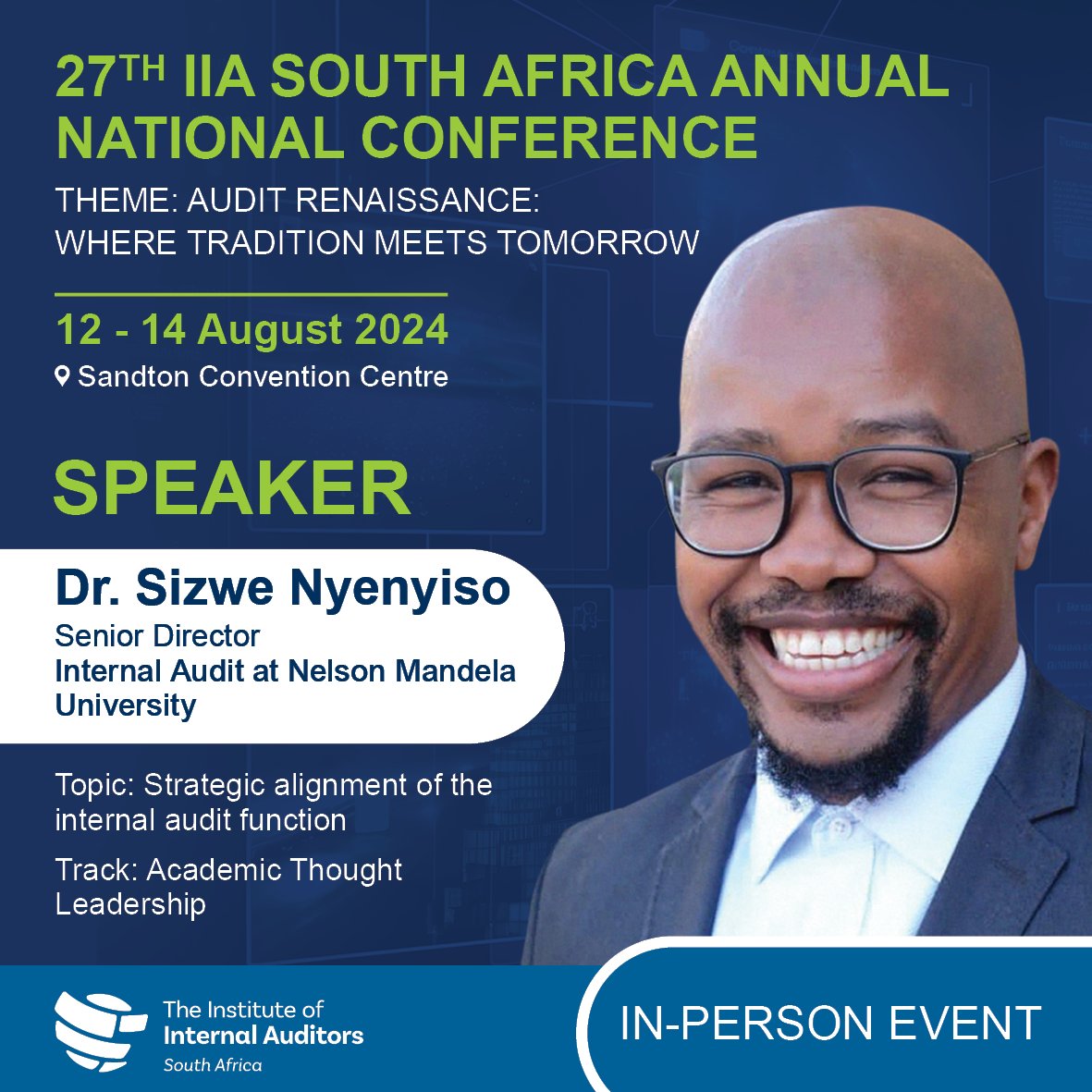 27th IIA South Africa Annual National Conference August 12-14 2024,  Sandton Convention Centre

Register now tinyurl.com/25vev9f8

#iiasaconference #auditrenaissance #internalaudit #innovationinaudit #iiasa