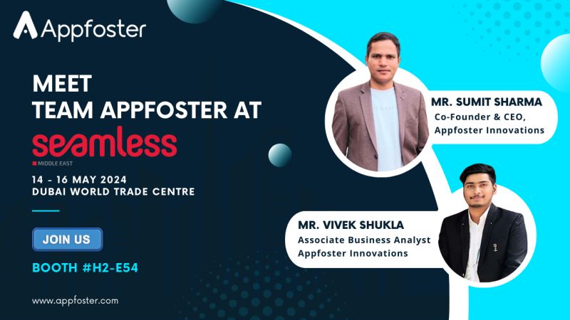 @appfoster 𝐢𝐬 𝐞𝐱𝐡𝐢𝐛𝐢𝐭𝐢𝐧𝐠 𝐚𝐭@seamlessMENA

Come meet our team at booth hashtag#H2-E54. Join us on 14-16th May at the #Dubai World Trade Centre. 

Register here for FREE: lnkd.in/eUbZvKAT 

#SeamlessMiddleEast #SeamlessDXB #middleeastevents #Appfoster #business