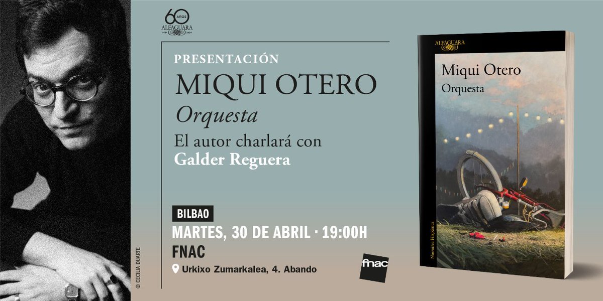 📣 ¡Último aviso, #Bilbao! HOY @MiquiOtero presenta su nuevo libro junto a @GalderReguera en @Fnac_ESP. ¡Os esperamos a las 19h!