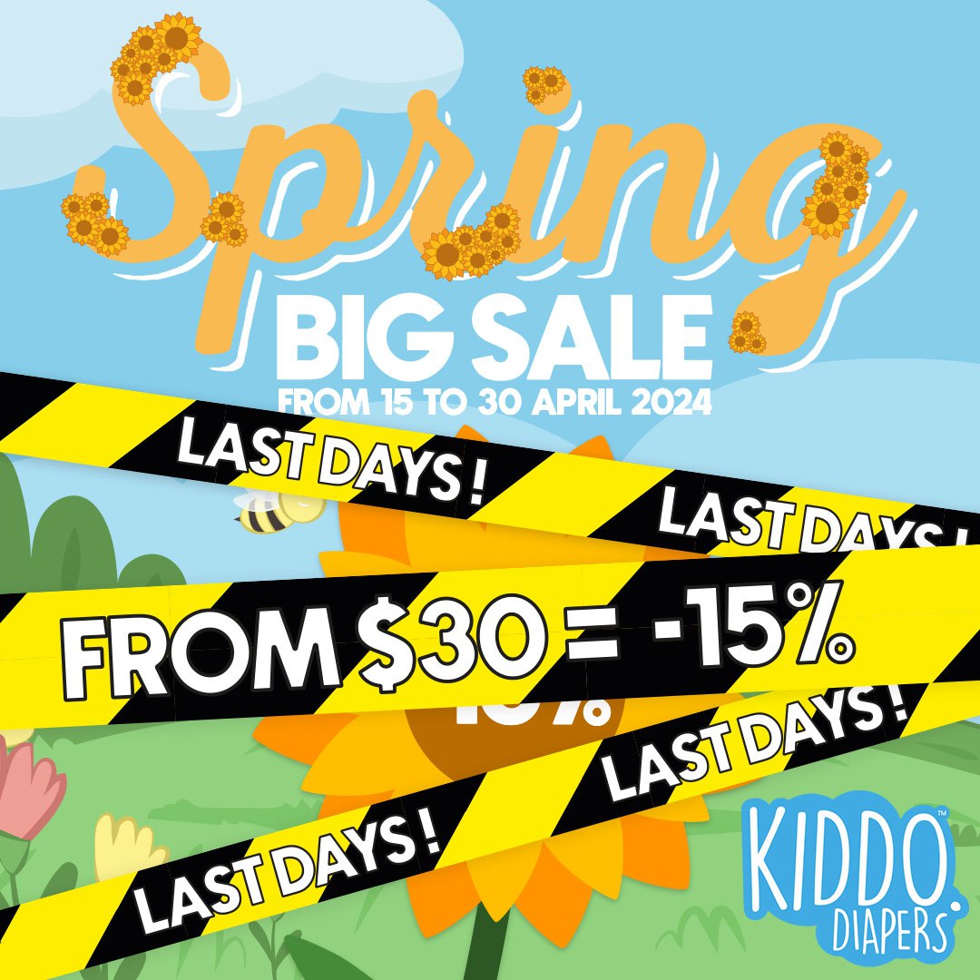 Last days for savings 15% off on our US webshop 
us.kiddo-diapers.com