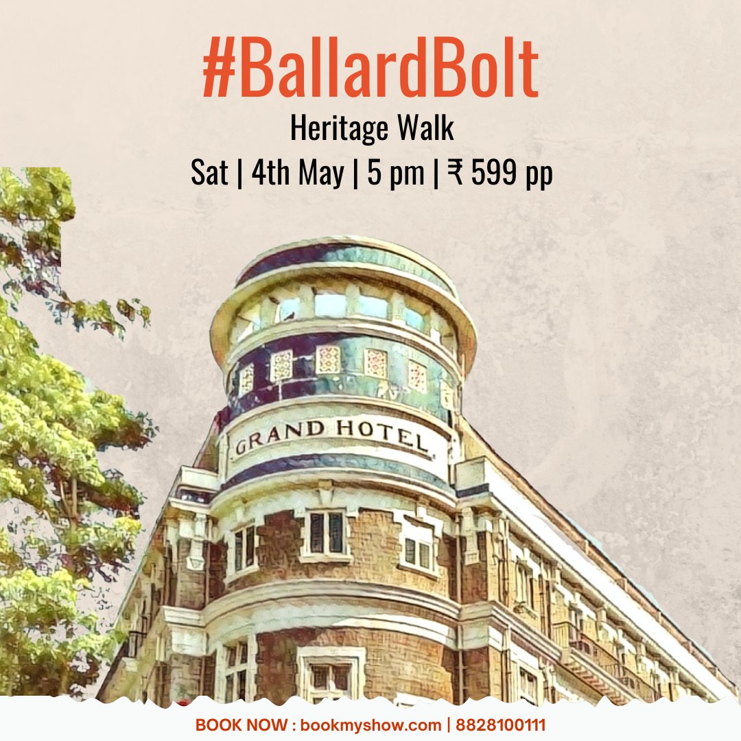Discover a port, a business district, a slice of ‘Edwardian London’, only on our #BalladrBolt heritage walk.

📍Sat | 4th May | 5 PM | ₹599 pp

➡️Book now at: in.bookmyshow.com/sports/ballard…

#BallardEstate #WarMemorial #Things2DoInMumbai #KhakiTours #ExploreMumbai #HeritageTours…
