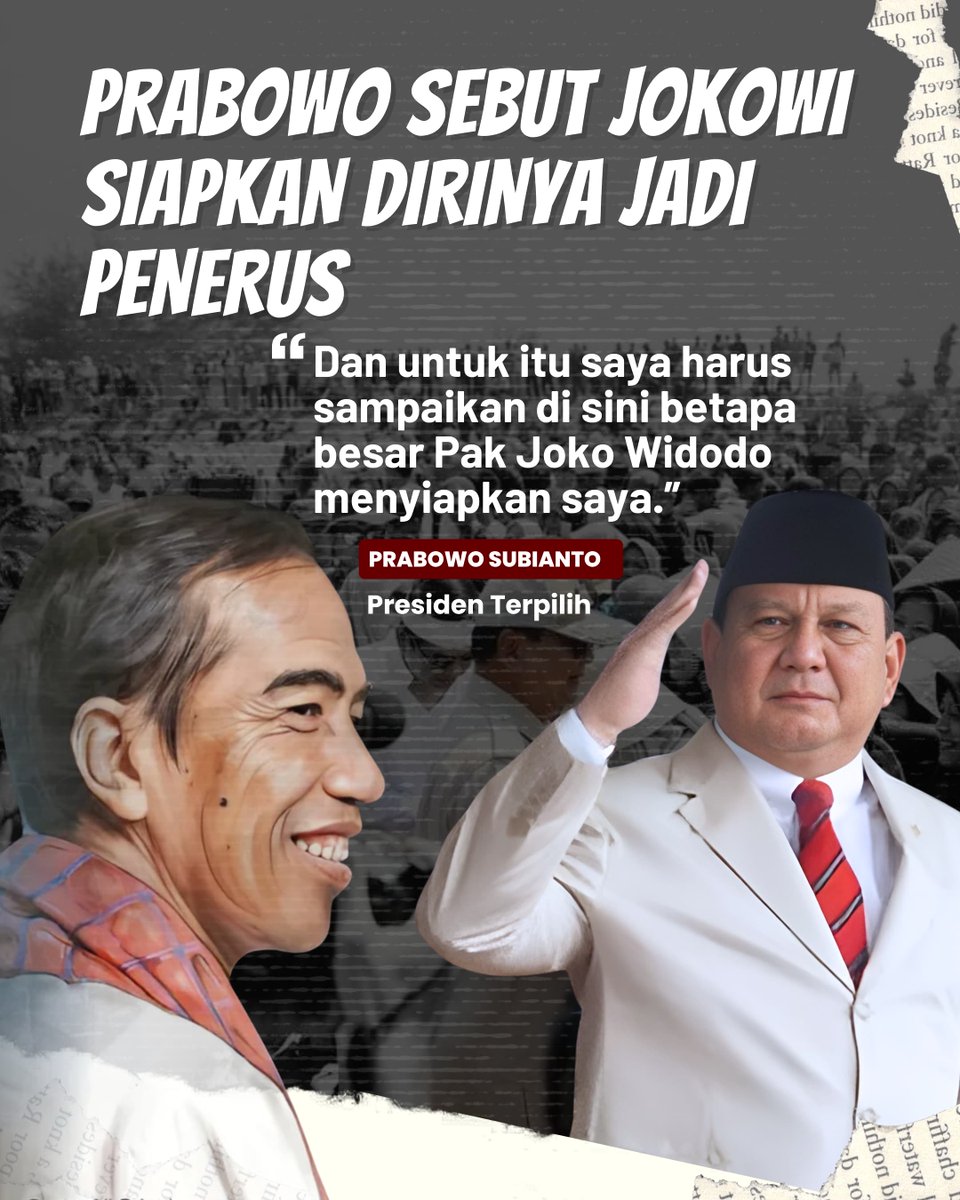 Netizenn08's tweet photo. Prabowo Sebut Jokowi Siapkan Dirinya Jadi Penerus #PrabowoPresiden #PrabowoGibran #Pilpres2024 https://t.co/2xWJ5MQYzr