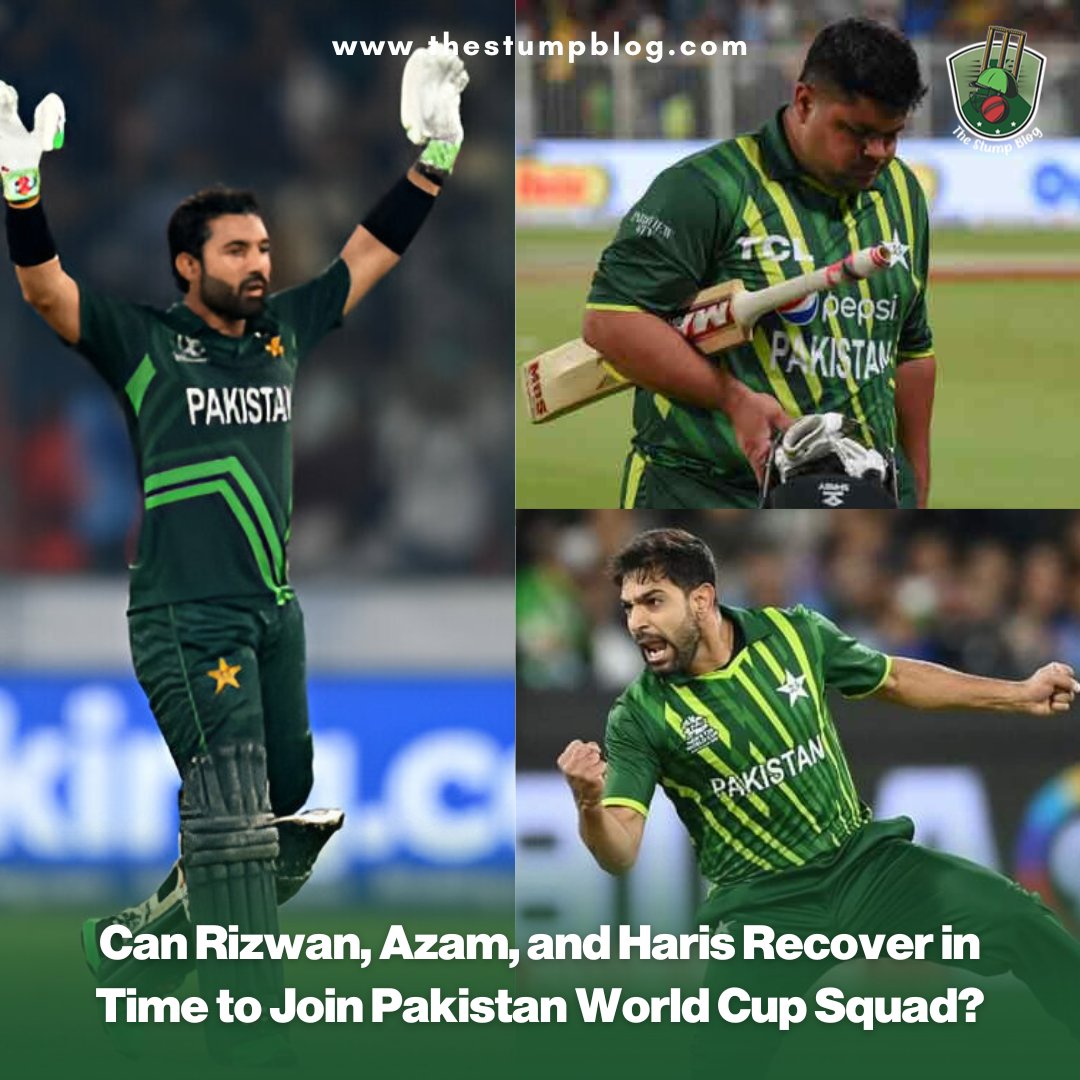 Selectors are waiting for players’ injury updates before finalizing the squad. The players who are facing injuries are Haris Rauf, Azam Khan, Mohammad Rizwan, and Irfan Khan Niazi.

Read: thestumpblog.com/pakistan-world…

#T20WorldCup24 #rizwan #HarisRauf #PakistanCricket #PakistanTeam