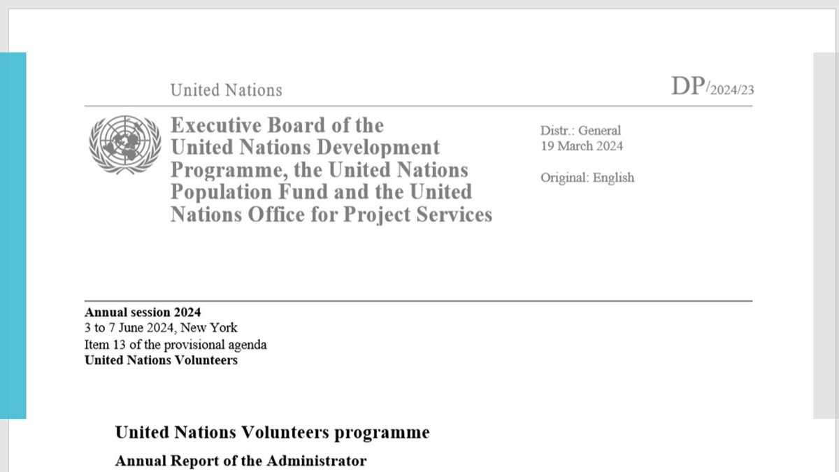 Annual report of @UNVolunteers to the Executive Board is now accessible for the public. Check it out (with all annexes) at undp.org/executive-boar…