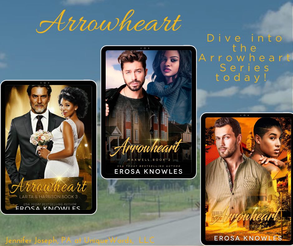 💫💫💫NOW AVAILABLE 💫💫💫
Have you started The Arrowheart Series? This 3 book series has all the feels. Start reading today. 
amazon.com/dp/B09M9FJK8L
Erosa Knowles 
Promoter @UniquelyYours2  LLC 
Latimer Belcher