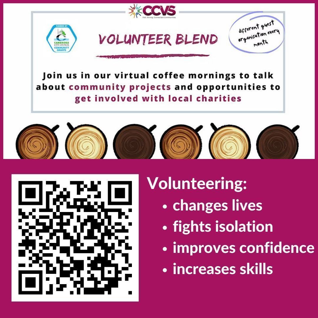 Are you interested in volunteering? Then join our friendly online chat! Wed 15 May 10:30 - 11:15am We know volunteering changes lives, fights isolation and improves confidence and skills. It also makes our community a better place. Book: buff.ly/44hlv5a