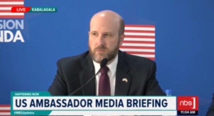 HAPPENING NOW: U.S. Ambassador Media Briefing Watch live on the @afromobileug app. #NBSUpdates